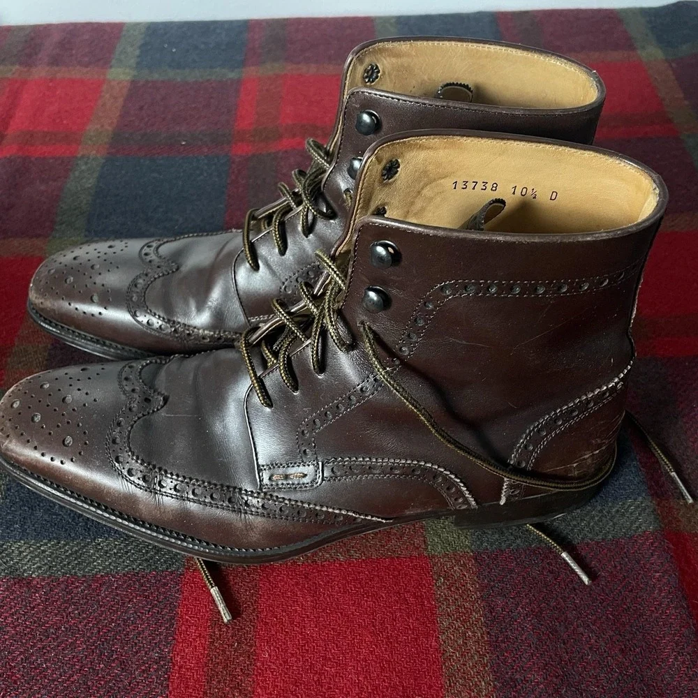 Magnanni Boots Mens Size 10.5D Brown Leather Chukka Wingtip Square Toe 13738